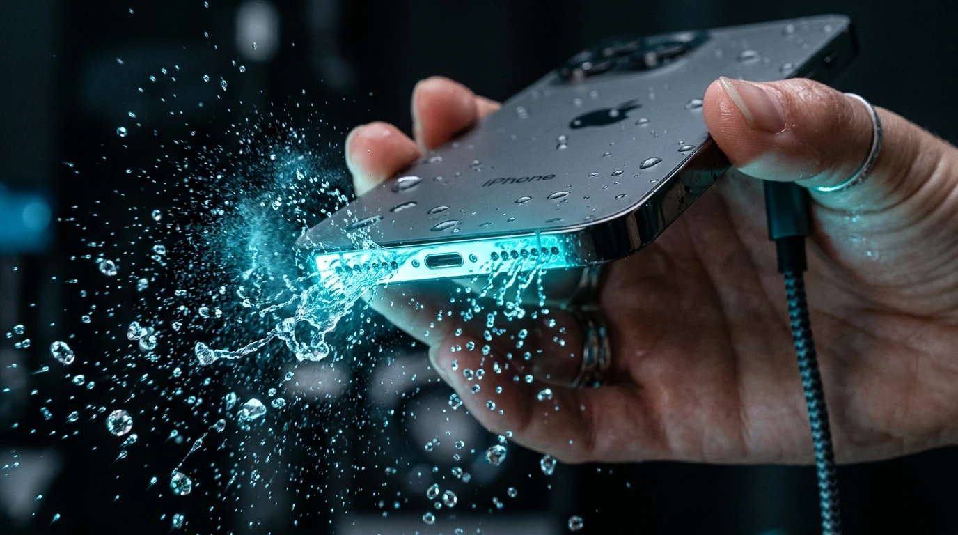 Acoustic water ejection sound wave technology expelling water from mobile phone speakers